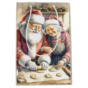Sacola Para Presentes Média Sr. e Sra. Clause, bom Natal