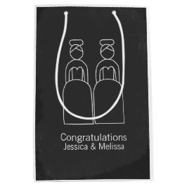 Sacola Para Presentes Média Sra. e Sra. Doodle Brides Personalizados