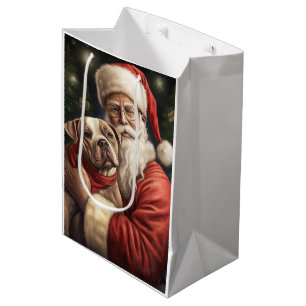Sacola Para Presentes Média Staffordshire Americana no Natal do Papai Noel