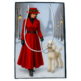 Sacola Para Presentes Média Standard Poodle Holiday