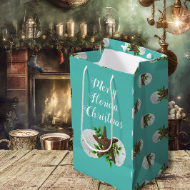 Sacola Para Presentes Média Starfish Sand Dollares Tropical Christmas Gift Bag