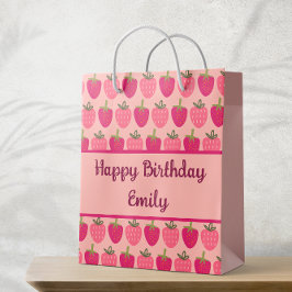 Sacola Para Presentes Média Strawberry Fields Delight