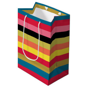 Sacola Para Presentes Média Stripes de Caipira Arco-Íris