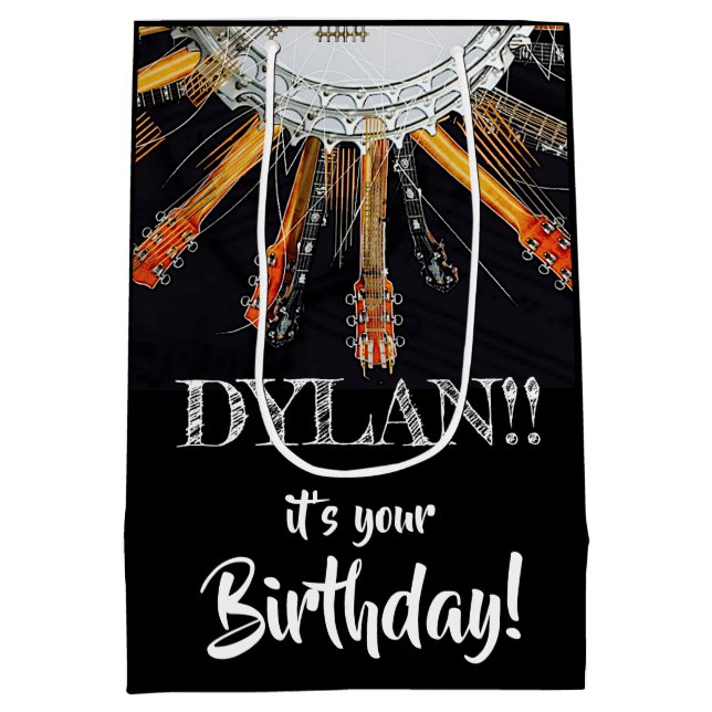 SACOLA PARA PRESENTES MÉDIA SUAS CORDAS DE GUITAR NO SOL (Verso)