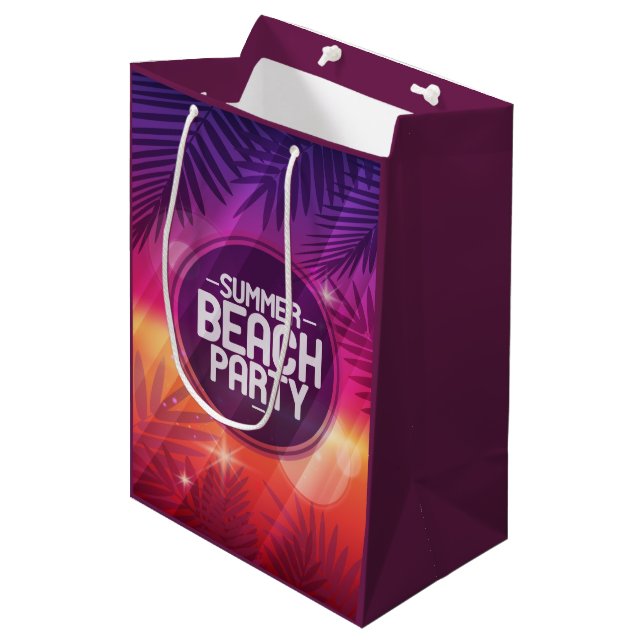 Sacola Para Presentes Média Summer Beach Party Night (Frente inclinada)