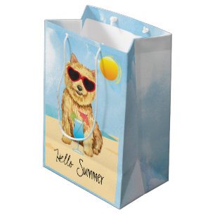 Sacola Para Presentes Média Summer Norwich Terrier Medium Gift Bag
