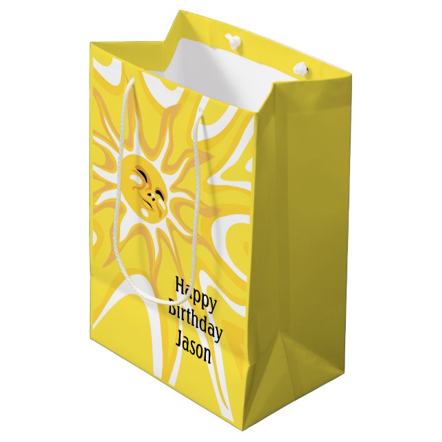 Sacola Para Presentes Média Summer Sunshine Birthday Med Sun Gift Bag (Frente inclinada)