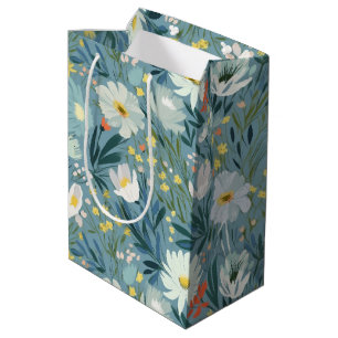 Sacola Para Presentes Média Summer Wildflower Meadow Design