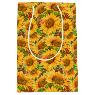 Sacola Para Presentes Média Summery Sunflower Gift Bag