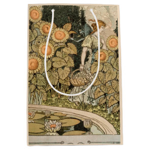 Sacola Para Presentes Média Sunflower Art Nouveau Garden Grasset Woman