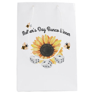 Sacola Para Presentes Média Sunflower Beers Floral Dice Winner Bunco