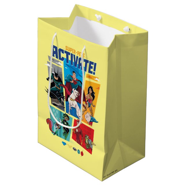 Sacola Para Presentes Média Super Pets & Justice League - Ativate! (Frente inclinada)