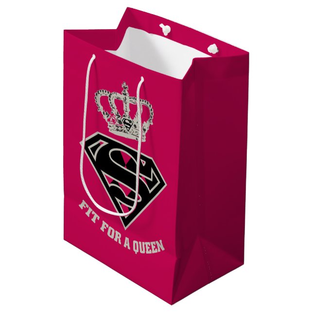 Sacola Para Presentes Média Supergirl S-Shield "Ajustado Por Uma Rainha" (Frente inclinada)
