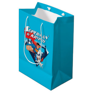 Sacola Para Presentes Média Superman & Krypto Soar
