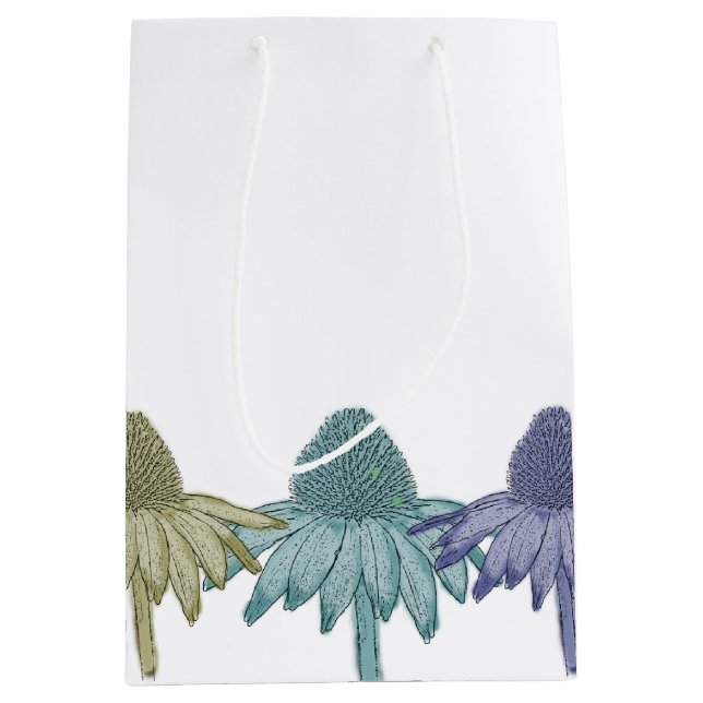 Sacola Para Presentes Média Susan Flowers de Olhos Negros (Frente)