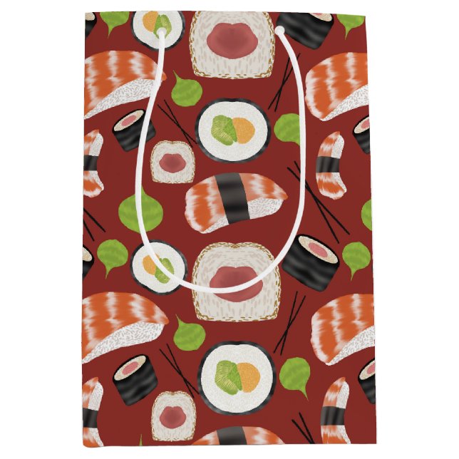 Sacola Para Presentes Média Sushi Pattern (Frente)