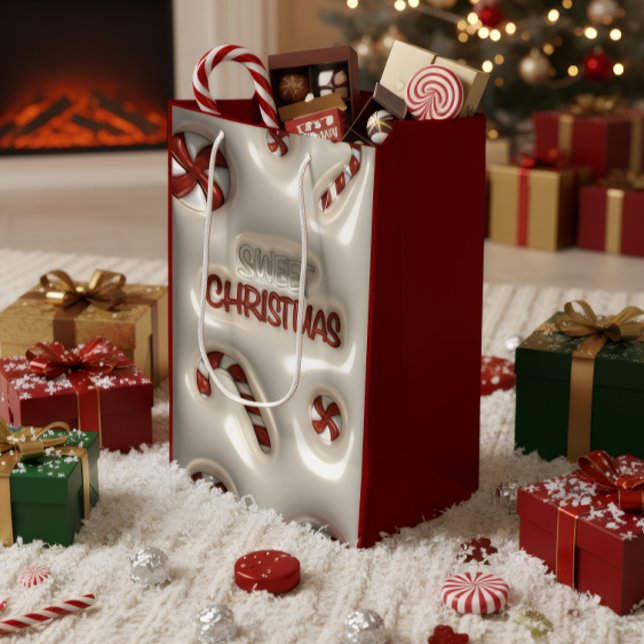 Sacola Para Presentes Média Sweet Christmas Holiday Gift Bag (Criador carregado)