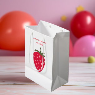 Sacola Para Presentes Média Sweet Strawberry Birthday