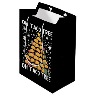 Sacola Para Presentes Média Tacos Árvore de Natal Xmas Divertido Foodie Mexica