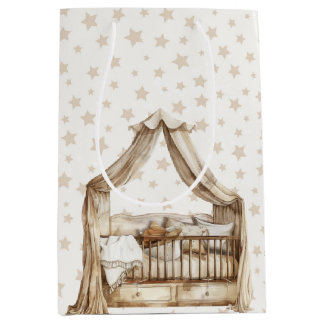 SACOLA PARA PRESENTES MÉDIA TAN NEUTRAL COLORS BOHO BABY CRIB