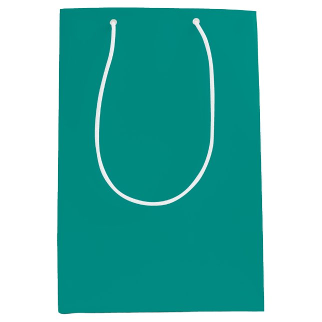 Sacola Para Presentes Média Teal Sólido Verde (Frente)