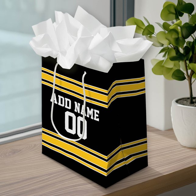 Sacola Para Presentes Média Team Jersey com nome e número personalizados (Custom Gift Bag)