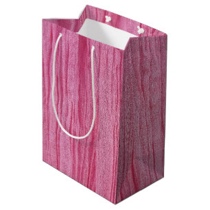 Sacola Para Presentes Média Tecido de Crepe Rosa Enrugado