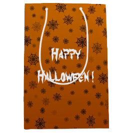 Sacola Para Presentes Média Teia de Aranha de Halloween