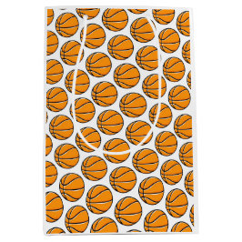 Sacola Para Presentes Média Tema de festa divertido de basquete infantil