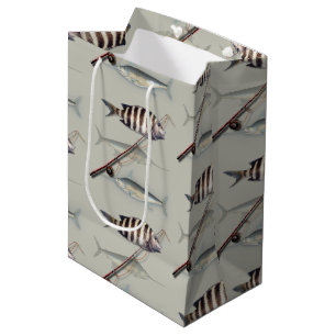 Sacola Para Presentes Média Tema De Pesca Do Pescador De Salto