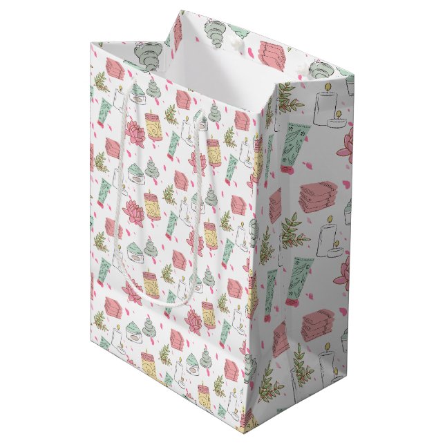Sacola Para Presentes Média Tema de Spa (Frente inclinada)