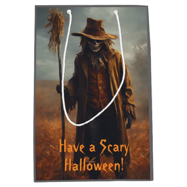 Sacola Para Presentes Média Tema do Halloween - Assustador (Frente)