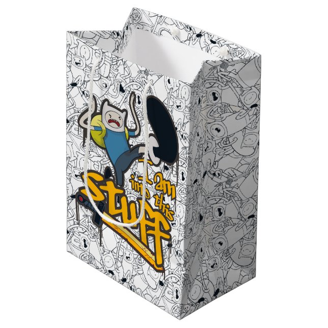 Sacola Para Presentes Média Tempo de Aventura | Finn "I Am In This Stuff" (Est (Frente inclinada)