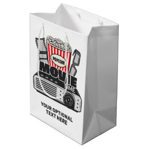 Sacola Para Presentes Média Tempo de Filme de Texto e Cores Personalizado