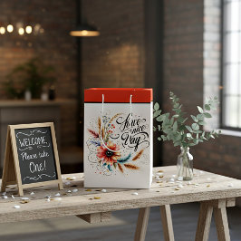 Sacola Para Presentes Média Tenha um bom dia floral