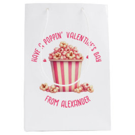 Sacola Para Presentes Média Tenha um Coração de Pipoca Rosa-Dia de os namorado