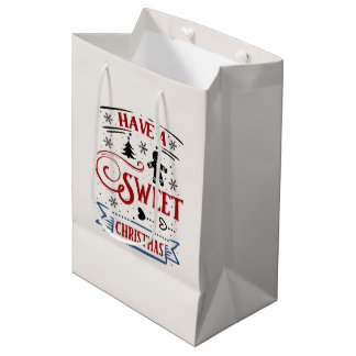 Sacola Para Presentes Média Tenha um Natal Doce Saco de Presente Festivo