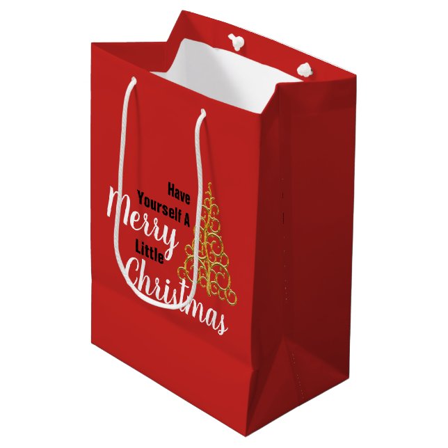 Sacola Para Presentes Média Tenha Um Natal Feliz (Frente inclinada)
