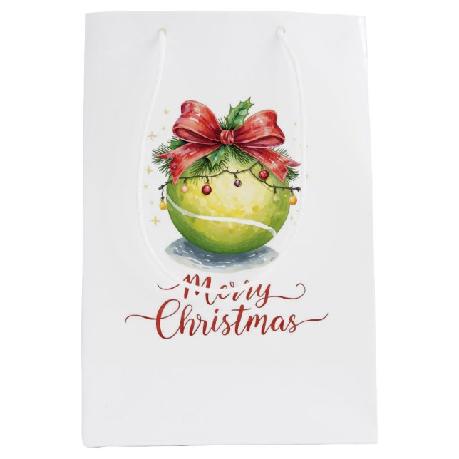 Sacola Para Presentes Média Tenis Bola Natal  (Frente)