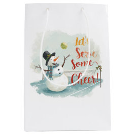 Sacola Para Presentes Média Tennis Christmas  Festive Snowman 