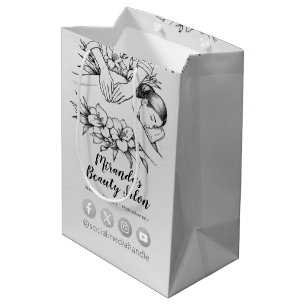 Sacola Para Presentes Média Terapêutica de Massagem Terapia Mãos Energia Spa B