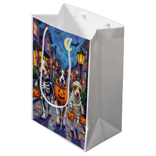 Sacola Para Presentes Média Ternos de Halloween para Cães Terrier da Baía de C