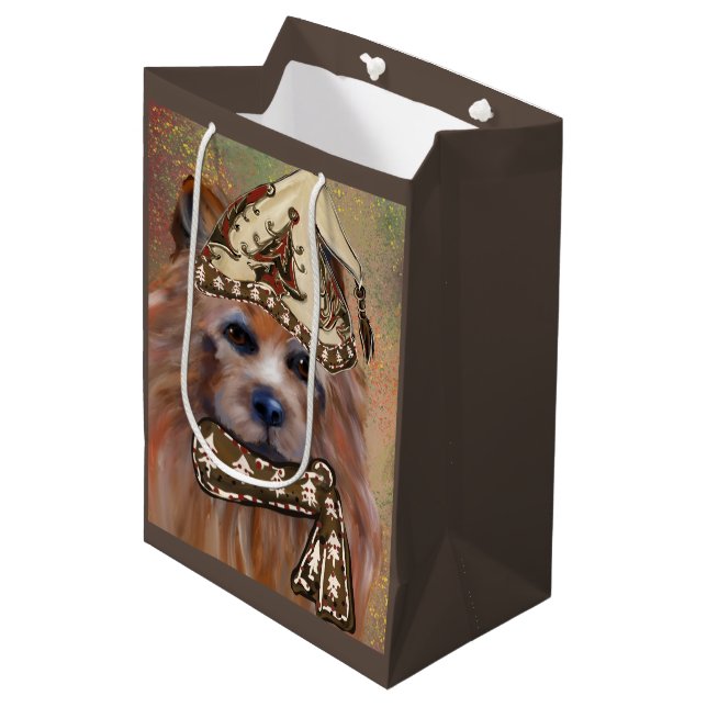 SACOLA PARA PRESENTES MÉDIA TERRIER AUSTRALIANO (Frente inclinada)