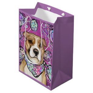 SACOLA PARA PRESENTES MÉDIA TERRIER STAFFORDSHIRE AMERICANO