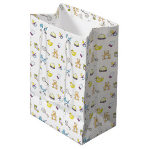 Sacola Para Presentes Média Teste padrão bonito do chá de fraldas