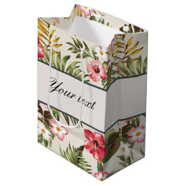 Sacola Para Presentes Média Teste padrão personalizado bonito do hibiscus
