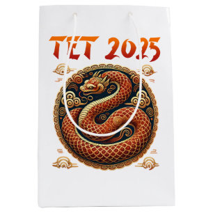 Sacola Para Presentes Média Tet 2025 Year of the Cobra Vietnamese New Year