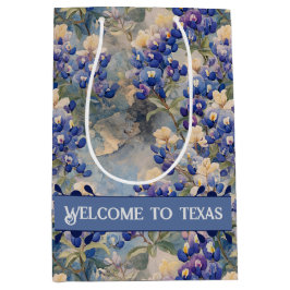 Sacola Para Presentes Média Texas Bluebonnets Comemorativas,