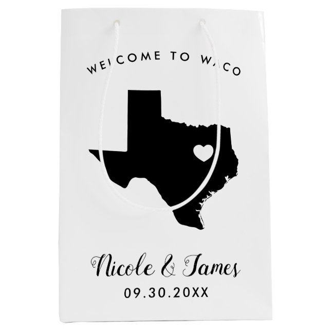Sacola Para Presentes Média Texas Wedding Bag for Out Town Guests (Frente)