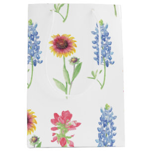 Sacola Para Presentes Média Texas Wildflower Pattern